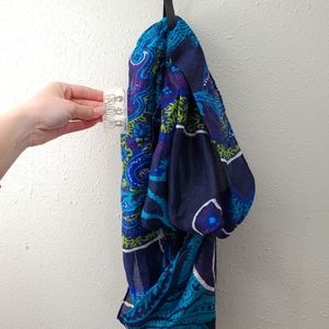 Infinity Scarf paisley blue green torquoise